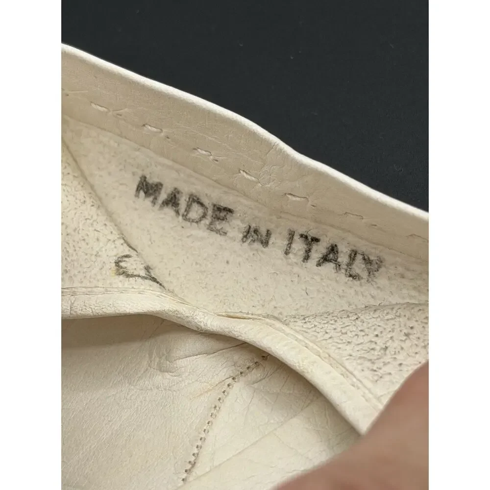 Vintage Italian White Leather Gloves Women’s Size 6.5 Made in Italy